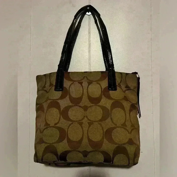 COACH F25771 SIGNATURE STRIPE TOTE SHOULDER BAG - Picture 2 of 8